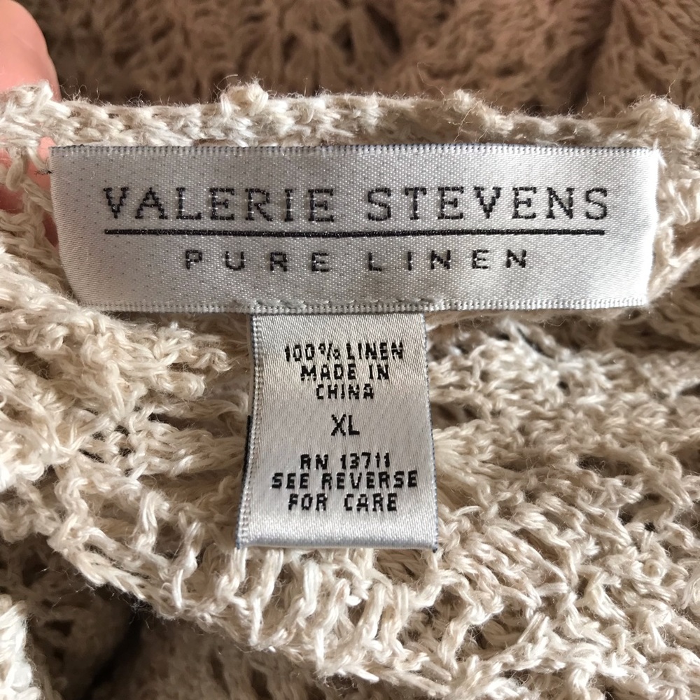 Valerie Stevens- pure linen natural color boho weave sweater Small - Picture 11 of 13